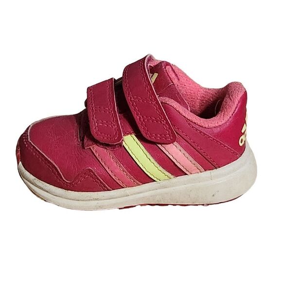 Adidas Infant Shoes Size 4 K Pink Patike Snice Hook Loop Double Strap Athletic - Picture 1 of 9